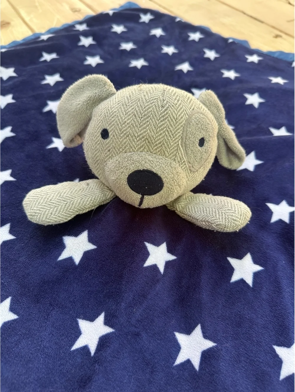 Target Cloud Island Blue Tweed Dog Security Blanket Lovey Stars Satin Trim 29